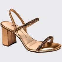 Tamanco Feminina Salto Bloco Médio Tira Stress Brilhante Dakota Y6341