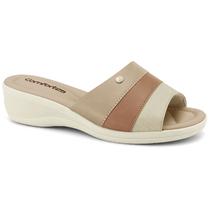 Tamanco Feminino Anabela Aveia Multicolor Comfortflex 2488421-1