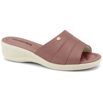 Tamanco Feminino Anabela Rose Escuro Comfortflex 2488421-3