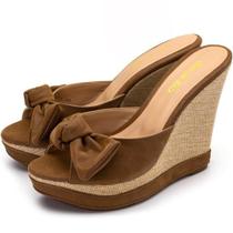 Tamanco Feminino Anabela Salto Alto Moda Moderno Delicado Tamanco Feminino Anabela Salto Alto Moda Moderno Delicado