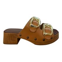 Tamanco Feminino Beira Rio Casual Tratorado Fivela Metalizado Salto Bloco 8559.106 Caramelo Tamanco Feminino Beira Rio Casual Tratorado Fivela Metalizado Salto Bloco 8559.106 Caramelo