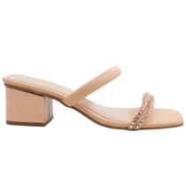 Tamanco Feminino Casual Básico Dia a Dia Passeio Trabalho com Strass Salto Médio Conforto Sua Cia 8322.15660