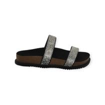 Tamanco Feminino Casual Tira Brilho Strass Confortável Leve Ref: 8523106