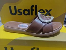 Tamanco Feminino com Enfeite Usaflex em couro MA0102