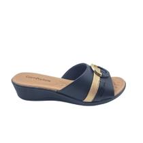 Tamanco feminino comfortflex - 2572402 - preto / preto verniz / golden - 38 Tamanco feminino comfortflex - 2572402 - preto / preto verniz / golden - 38