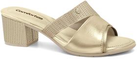 Tamanco Feminino ComfortFlex Conforto Casual Salto Bloco Médio Ref: 24-50401