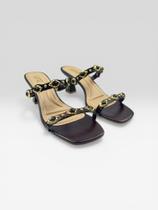 Tamanco Feminino De Salto Médio Com Pedrarias Brun Tamanco Feminino De Salto Médio Com Pedrarias Brun