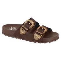 Tamanco Feminino Fivelas Moleca 5436.441 - Chocolate - 34 - Chocolate - 34