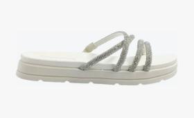 Tamanco Feminino Flatform Papete Com Strass Moleca 5490.112
