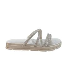 Tamanco Feminino Flatform Papete Com Strass Moleca 5490 Off