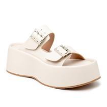 Tamanco Feminino Flatform Tira Dupla com Fivela Moda