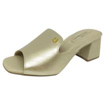 Tamanco Feminino Metalizado Conforto Salto Médio Modare