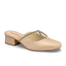 Tamanco feminino missisipi salto bloco conforto macio brilho