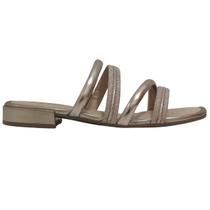 Tamanco Feminino Mississipi Tiras Com Glitter Salto Grosso