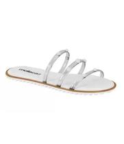 Tamanco Feminino Moleca 5464102 Tira Transparente Flat Slide