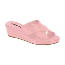 Tamanco Feminino Moleca Anabela Plataforma Salto Baixo Tiras