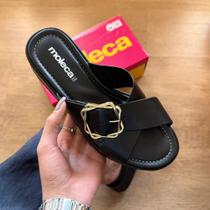 Tamanco Feminino Moleca Flatform Detalhe Fivela 5553.101 Preto