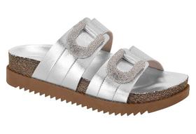 Tamanco feminino moleca metalizado com strass - 5500107