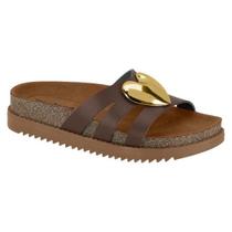 Tamanco Feminino Moleca Plataforma Detalhe Coração 5500119 Cor:ChocolateTamanho:34