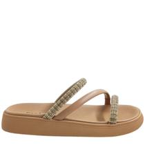 Tamanco Feminino Papete Casual Dia a Dia com Tiras em Strass Conforto Moleca 5469.121 Tamanco Feminino Papete Casual Dia a Dia com Tiras em Strass Conforto Moleca 5469.121