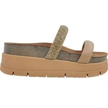 Tamanco Feminino Papete Casual Dia a Dia Passeio Trabalho Tira com Strass Plataforma Conforto Moleca 5513.105