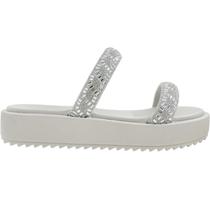 Tamanco Feminino Papete Casual Dia a Dia Passeio Trabalho Tiras em Strass Flatform Conforto Moleca 5489.115