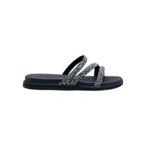 Tamanco Feminino Papete Tiras Strass Pedraria Beira Rio