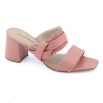 Tamanco Feminino Piccadilly 626008 tiras nó tecido bloco Tamanco Feminino Piccadilly 626008 tiras nó tecido bloco