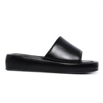 Tamanco Feminino Plataforma Baixa Flatform Confortável Elegante Preto