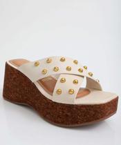 Tamanco Feminino Plataforma Tachas Vizzano-11224