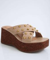 Tamanco Feminino Plataforma Tachas Vizzano-11226