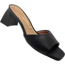 Tamanco feminino preto salto baixo