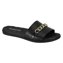 Tamanco Feminino Rasteira Slide com Corrente Beira Rio 8360.357 - Preto - 35