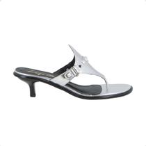 Tamanco Feminino Salto Baixo Luiza Barcelos Prata