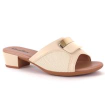 Tamanco Feminino Salto Bloco Fivela Vanilla Usaflex MM0802