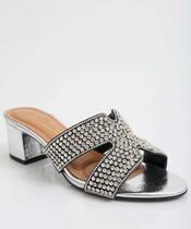 Tamanco Feminino Salto Grosso Metalizado Vizzano-11184 Tamanco Feminino Salto Grosso Metalizado Vizzano-11184