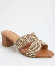 Tamanco Feminino Salto Grosso Strass Vizzano-11176 Tamanco Feminino Salto Grosso Strass Vizzano-11176