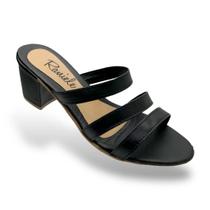Tamanco Feminino Salto Grosso Tiras Casual Tendencia Tamanco Feminino Salto Grosso Tiras Casual Tendencia