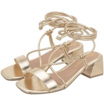 Tamanco Feminino Salto Medio Bloco Corrente Confortável Adulto