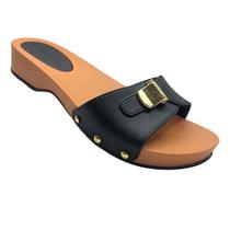 Tamanco Feminino Salto Quadrado Grosso Baixo Retrô Fivela não Ajustável Confortável Macio Flexível