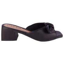 Tamanco Feminino Sandália Laço Nó Salto Médio Geométrico