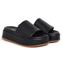 Tamanco Feminino Slide FlatForm Salto Baixo Plataforma AnaBela Salto Reto Leve Macio Confortável Moda Blogueira 2024
