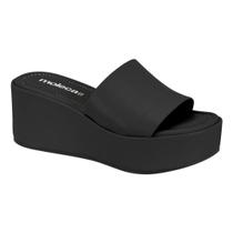 Tamanco Feminino Slide Plataforma Leve Moleca 5566100 Cor:PretoTamanho:38