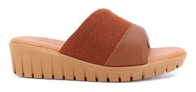 Tamanco Feminino Usaflex Anabela Couro Ae0514