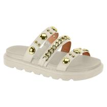 Tamanco Feminino Vizzano Branco Off Tratorado Detalhado - Tamanco Feminino Vizzano Branco Off Tratorado Detalhado -