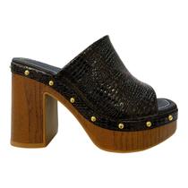 Tamanco Feminino Vizzano Casual Plataforma Salto Alto Bloco Croco 6541.205 Preto Tamanco Feminino Vizzano Casual Plataforma Salto Alto Bloco Croco 6541.205 Preto