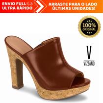 Tamanco Feminino Vizzano Salto Alto Meia Pata Cortiça Ultra Macio Original Tamanco Feminino Vizzano Salto Alto Meia Pata Cortiça Ultra Macio Original