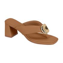 Tamanco Feminino Vizzano Salto Grosso Dedo Fivela Metalizad