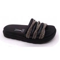 Tamanco Feminino Vizzano Tiras Entrelaçada Strass Preto Tamanco Feminino Vizzano Tiras Entrelaçada Strass Preto