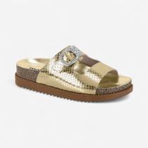 Tamanco Flat Moleca Metalizado Dourado Tamanco Flat Moleca Metalizado Dourado